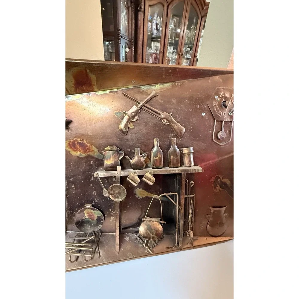VTG Rare 3D Metalware Copper Wall Hanging Sculpture Music Box The Way We Were